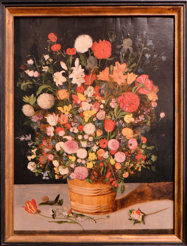 "Bouquet de fleurs", de Jan Brueghel l'Aîné (1568-1625), qui, comme son nom ne l'indique pas, était le cadet des deux frères Brueghel. Musée des Beaux-Arts, Palais Rohan, Strasbourg.